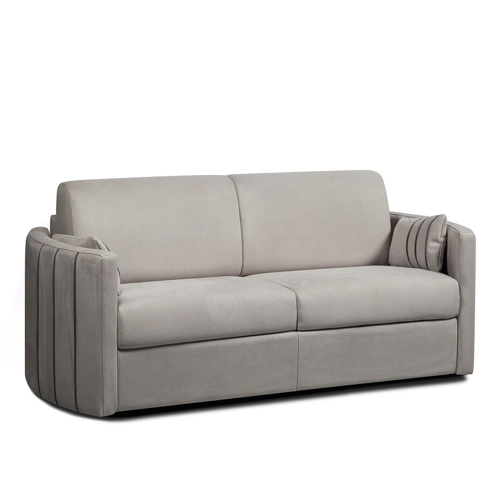 CAPRI - Canapé convertible velours gris clair