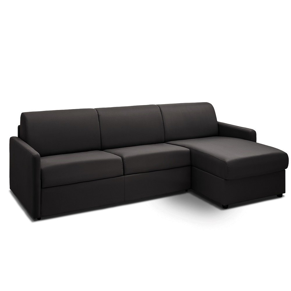 Canapé d'angle convertible express PARADISO gris graphite couchage 140 cm