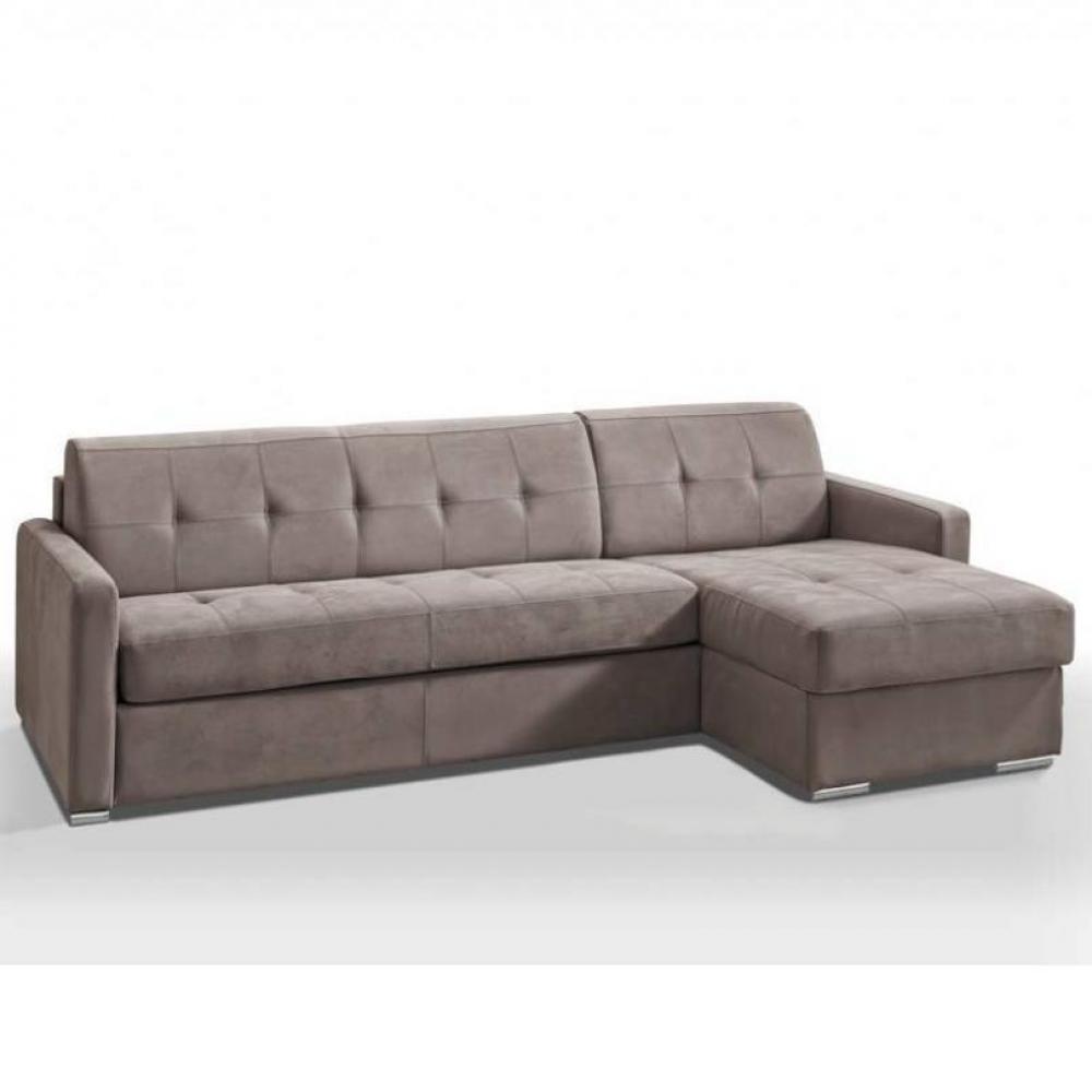 Canapé d'angle réversible EXPRESS RUBIS 140 cm Accoudoirs médium Matelas 18 cm sommier lattes RENATONISI
