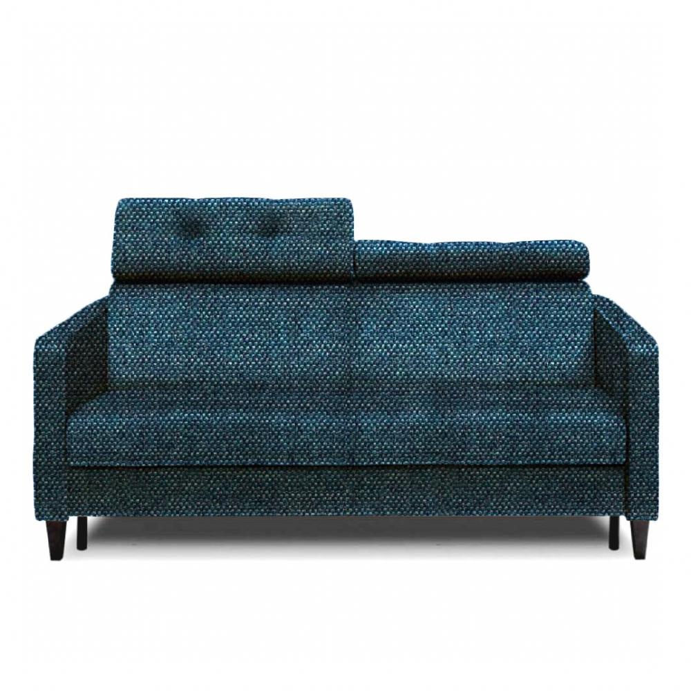 Canapé express SOHO matelas 16 cm sommier lattes 140 cm Tissu Tweed bleu Marine