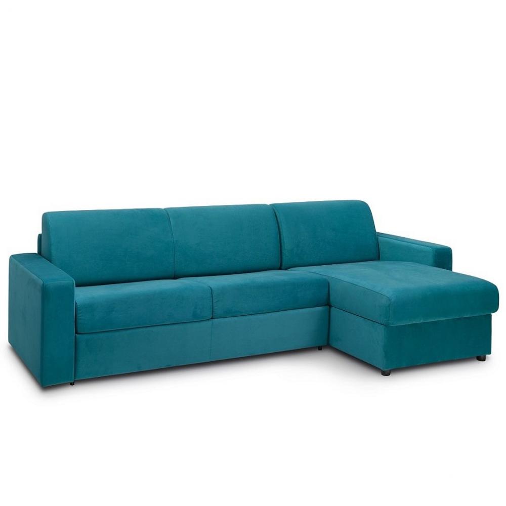 Canapé convertible velours bleu paon - MIDNIGHT
