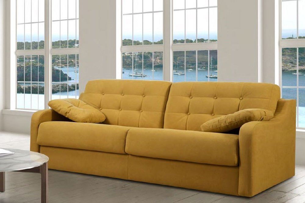 Canapé convertible EXPRESS POL 160*190 cm dossier capitonné tissu personnalisable