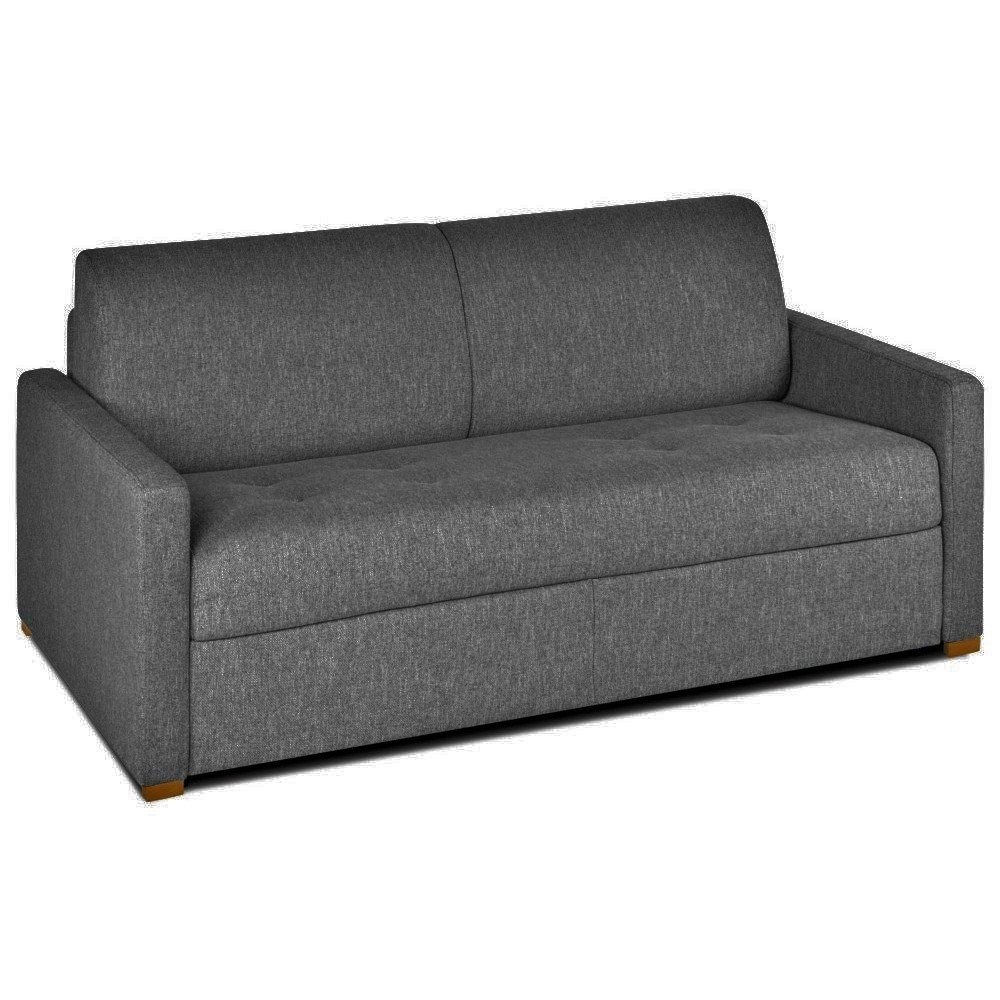 Canapé convertible express DANDY matelas 140cm comfort BULTEX tissu gris graphite