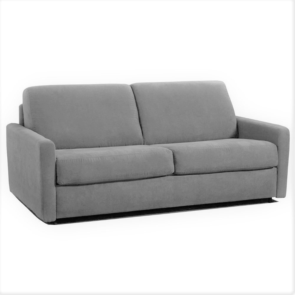 Canapé convertible express ECLIPSE matelas 18cm couchage 120cm Tissu microfibre Gris clair