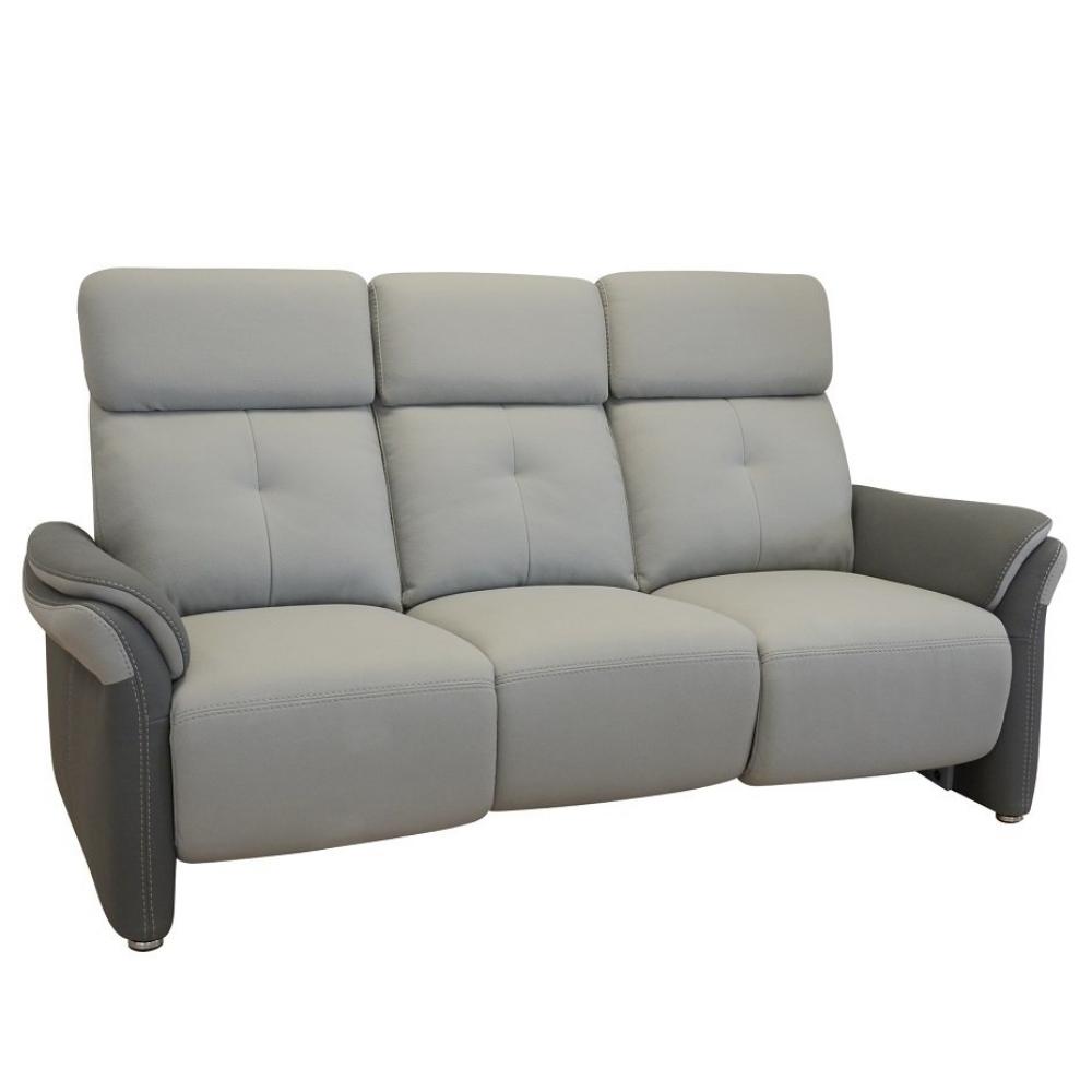 Canapé fixe 3 places GELLIN Microfibre gris perle / plomb