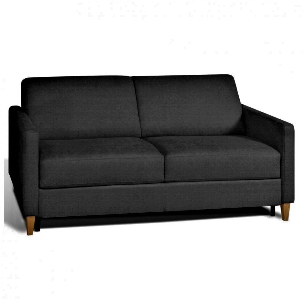 NORDIC - Canapé convertible velours Gris Anthracite