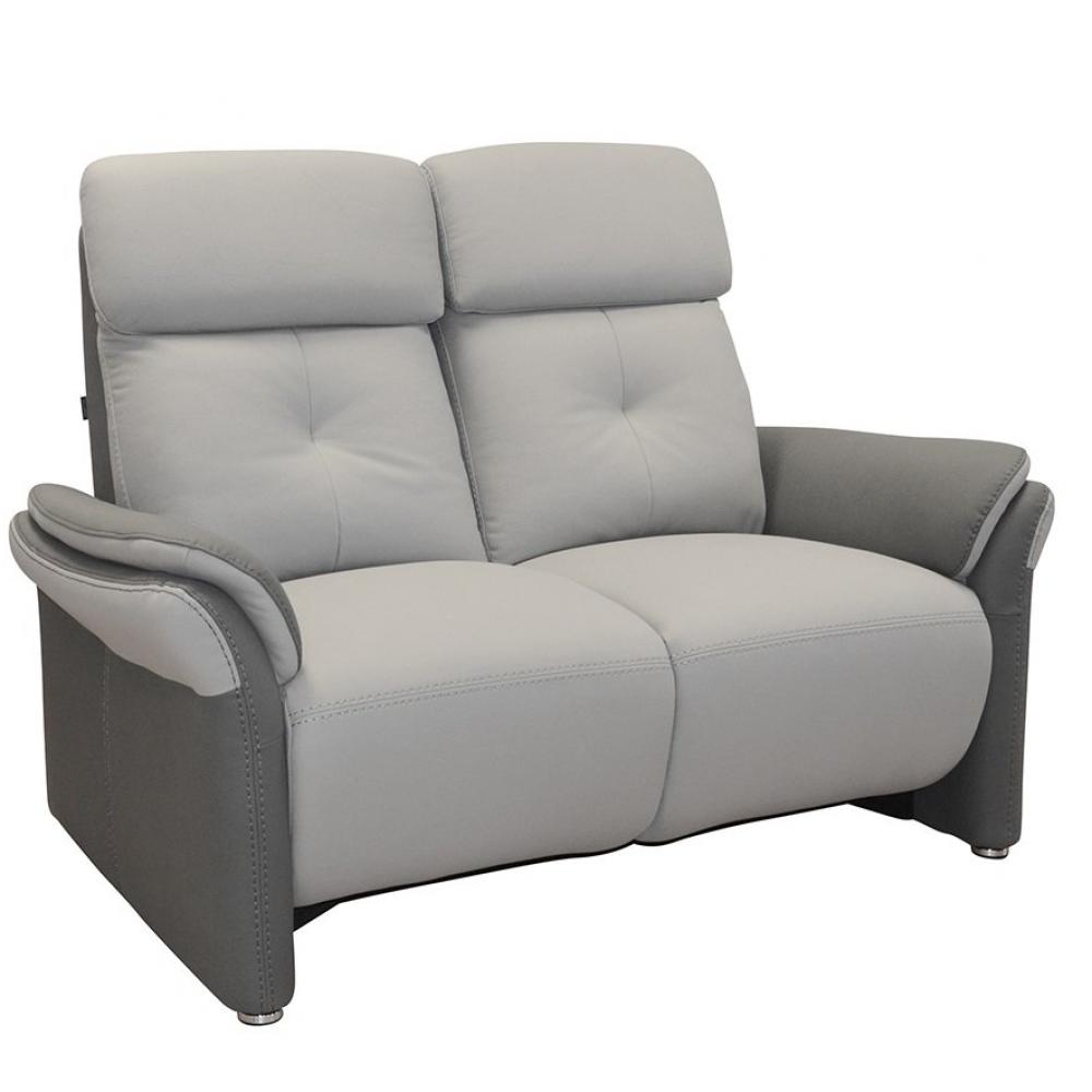 Canapé fixe 2 places GELLIN Microfibre gris perle / plomb