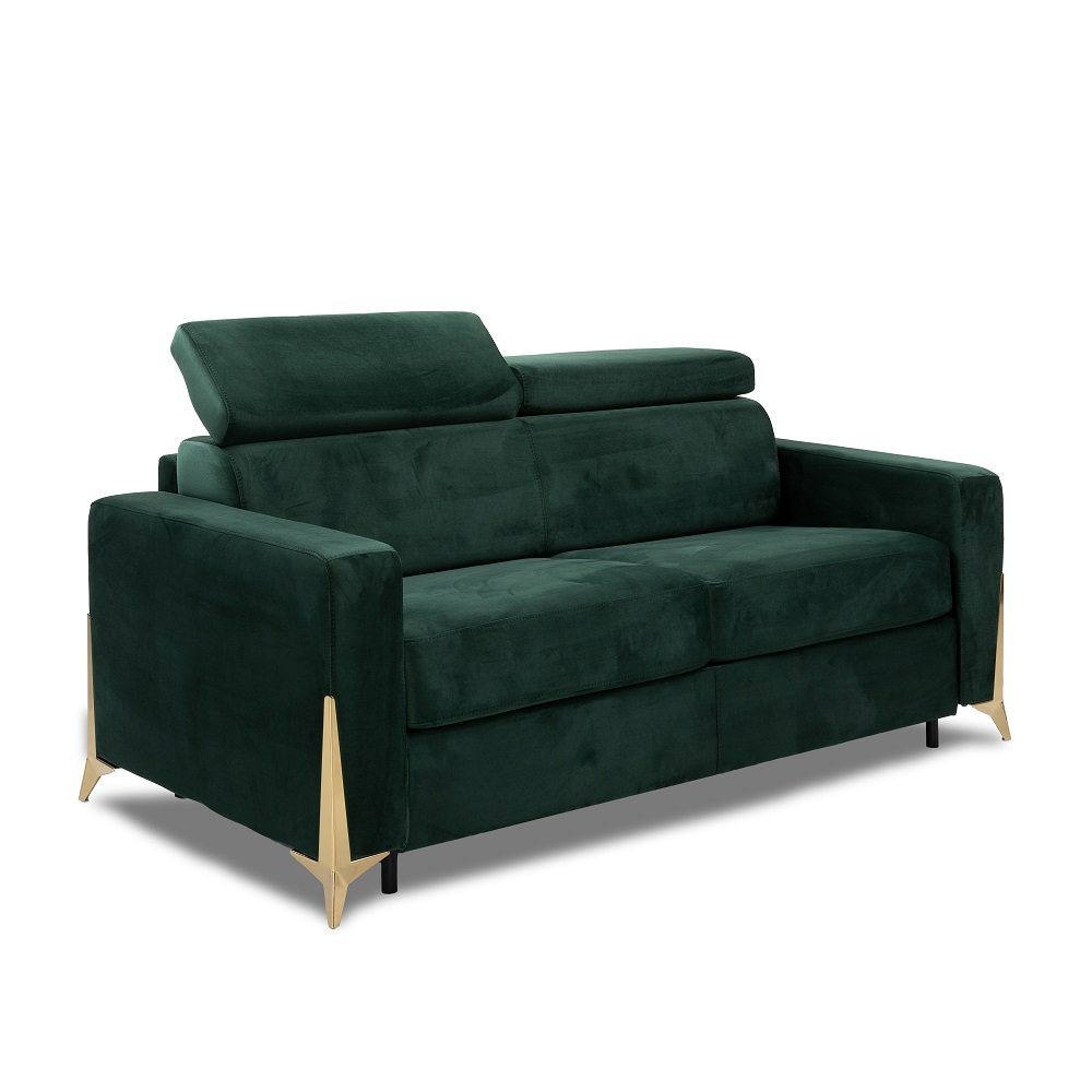 ODACIO - Canapé convertible velours vert
