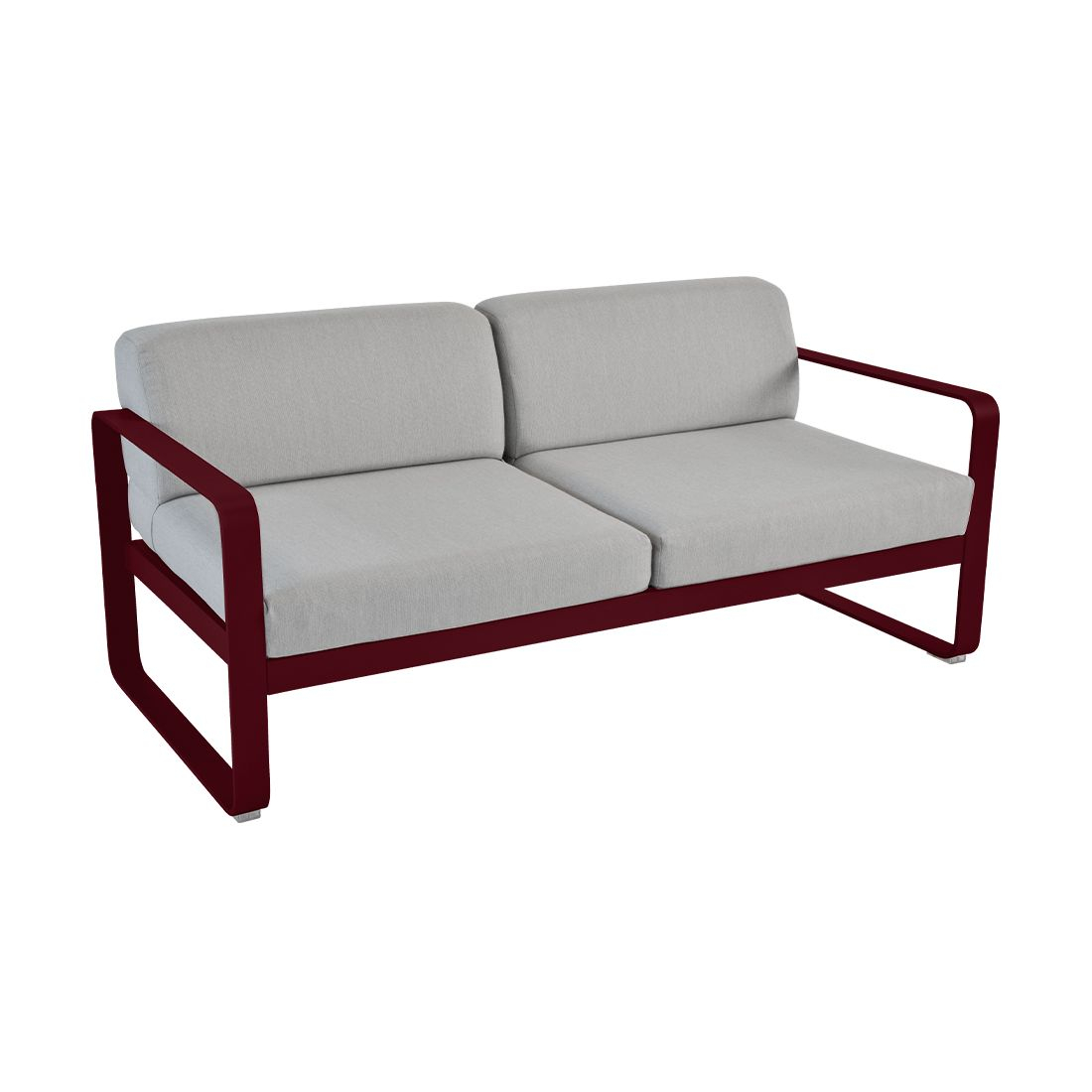 Fermob Canapé deux places BELLEVIE - B9 cerise noire - gris flanelle