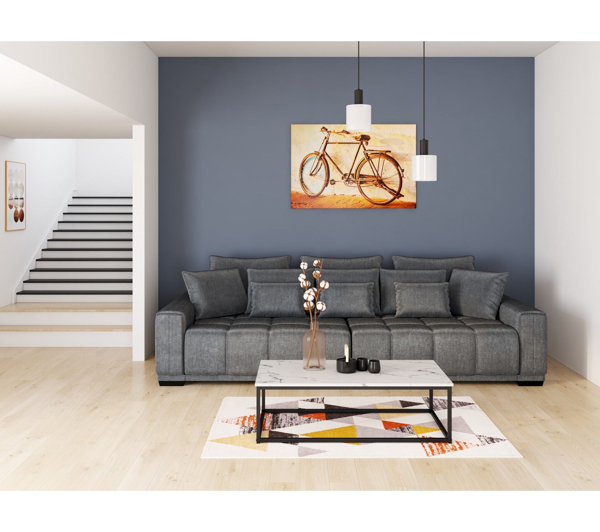 Canapé BOREALE | convertible 4 places | Tissu vogue 16 graphite