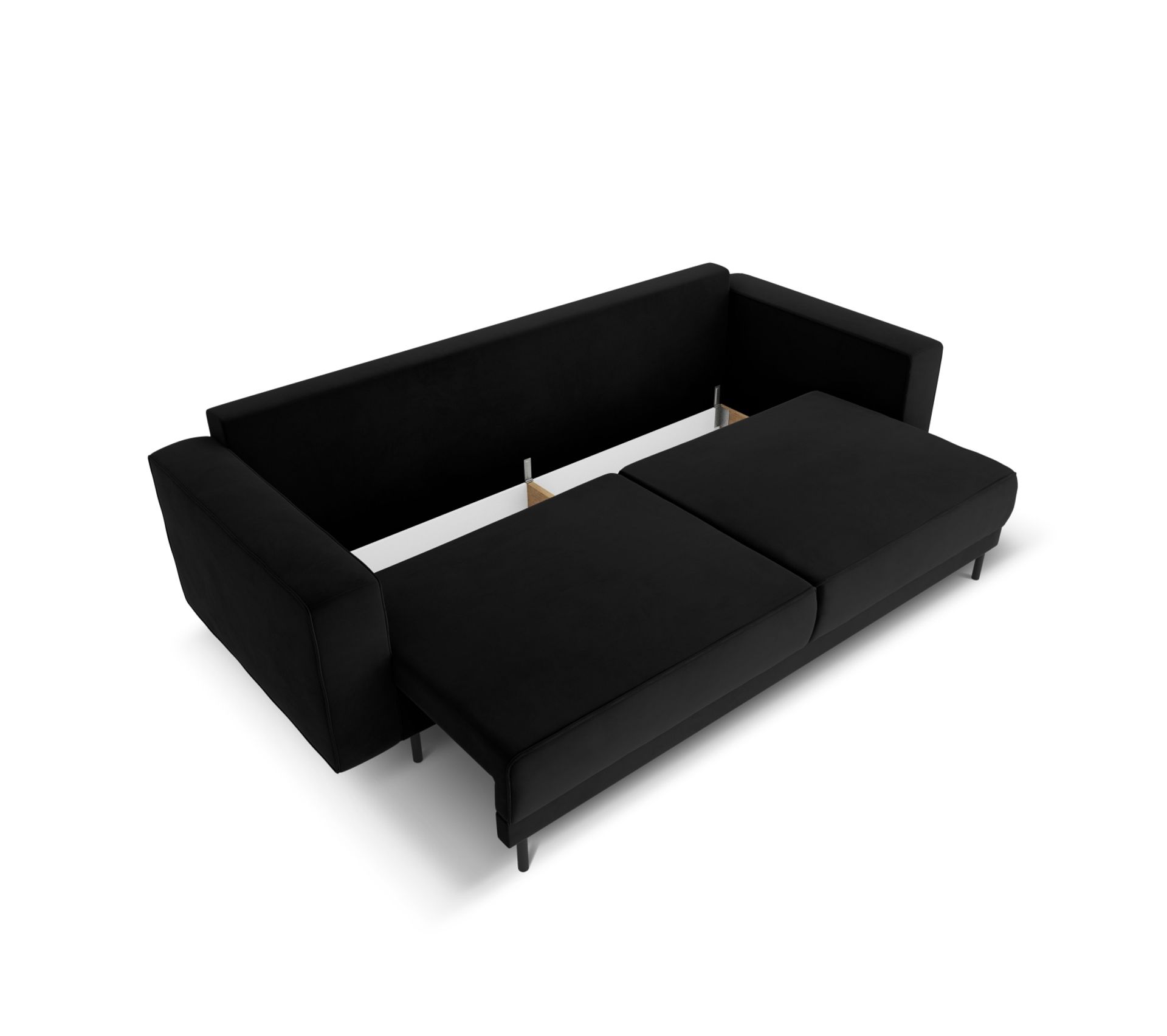 Caro - Canapé convertible 3 places velours noir