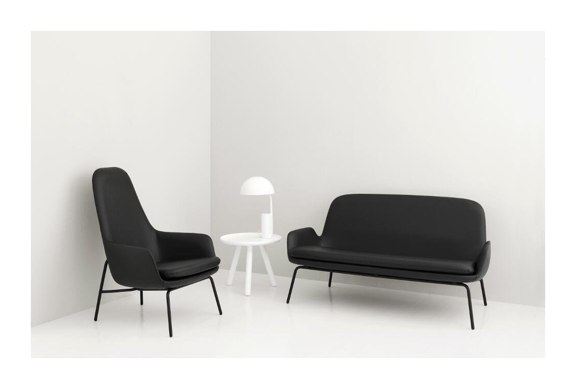 Normann Copenhagen Canapé Era avec structure en acier - acier noir/ Tango cuir 41599