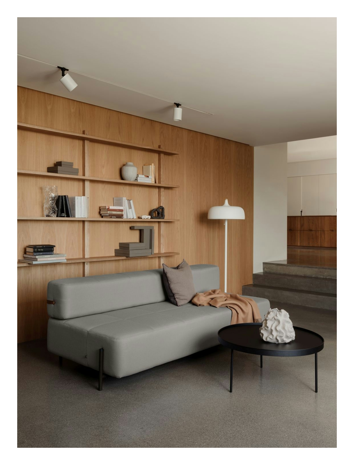 Canapé-lit Daybe - Moss 11 beige - avec accoudoirs