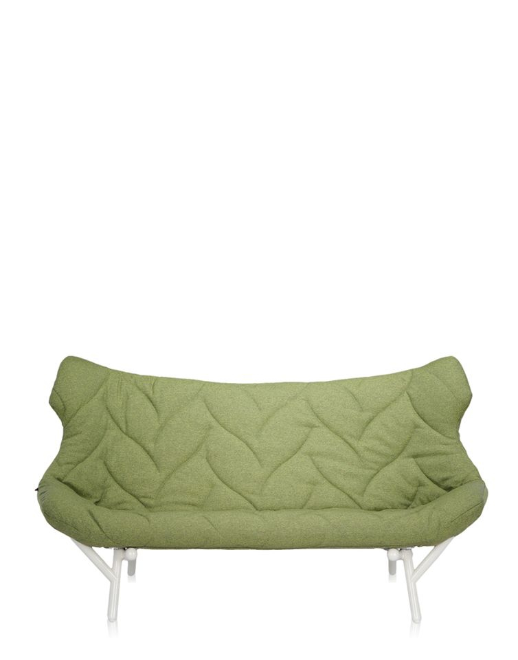 Kartell Canapé Foliage 2 places cadre blanc - Trevira verte