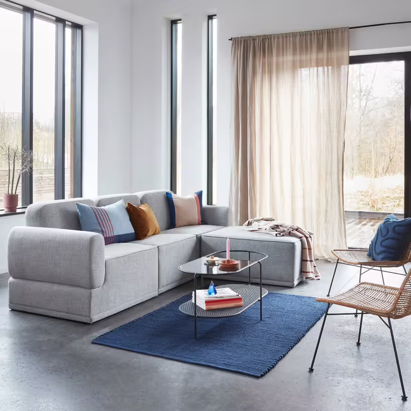 Canapé 3 places modulable gris clair