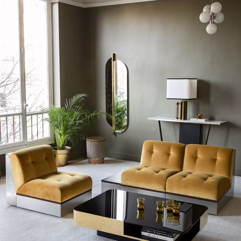 Stanley - canapé 3 places en velours honey 195 cm
