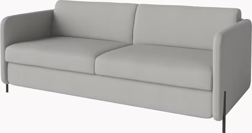 Pira - canapé convertible 3 places tissu ascot gris clair - Vue supplémentaire 1