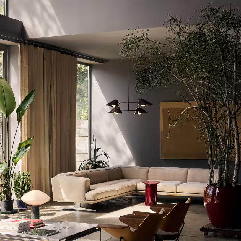 Av41 - canapé d'angle en tissu cifrado 221 et pieds en aluminium poli 280cm inland