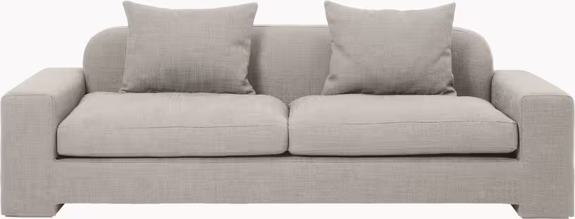 Bay - canapé 3 places en polyester beige melange cm