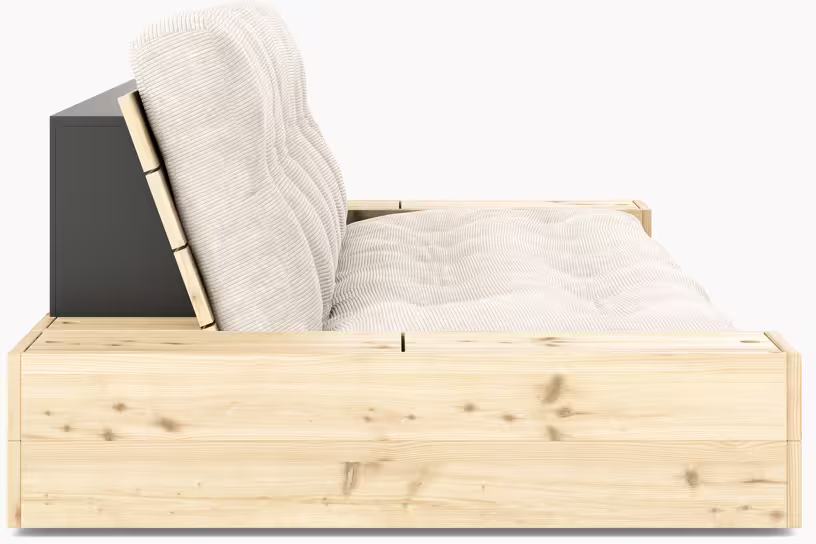 Base - canapé convertible avec rangement en pin et matelas ivoire cm - Vue supplémentaire 2