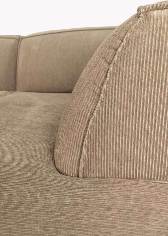 Freddy - canapé d'angle droit en polyester côtelé caramel 308x188cm fat - Vue supplémentaire 2
