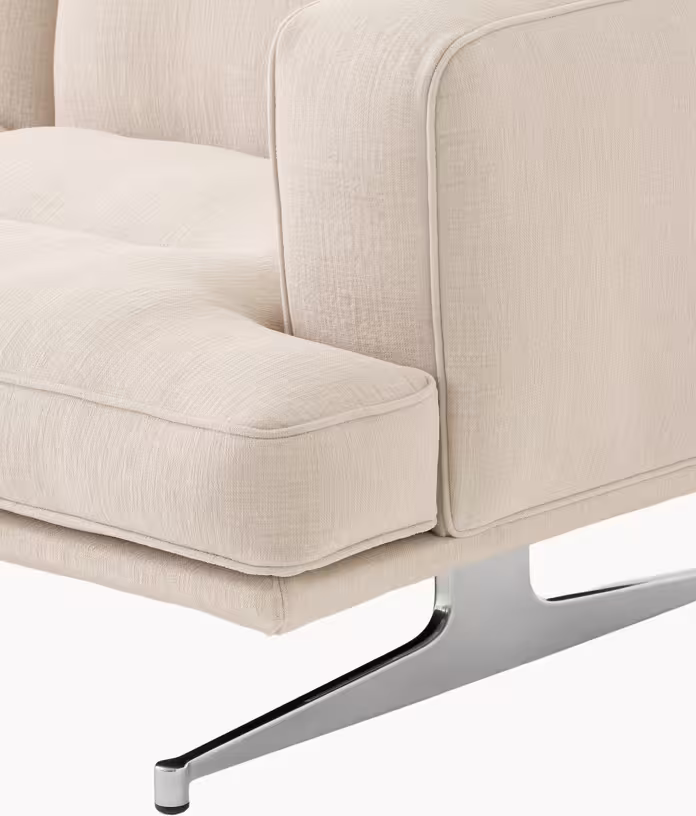 Av41 - canapé d'angle en tissu cifrado 221 et pieds en aluminium poli 280cm inland - Vue supplémentaire 2