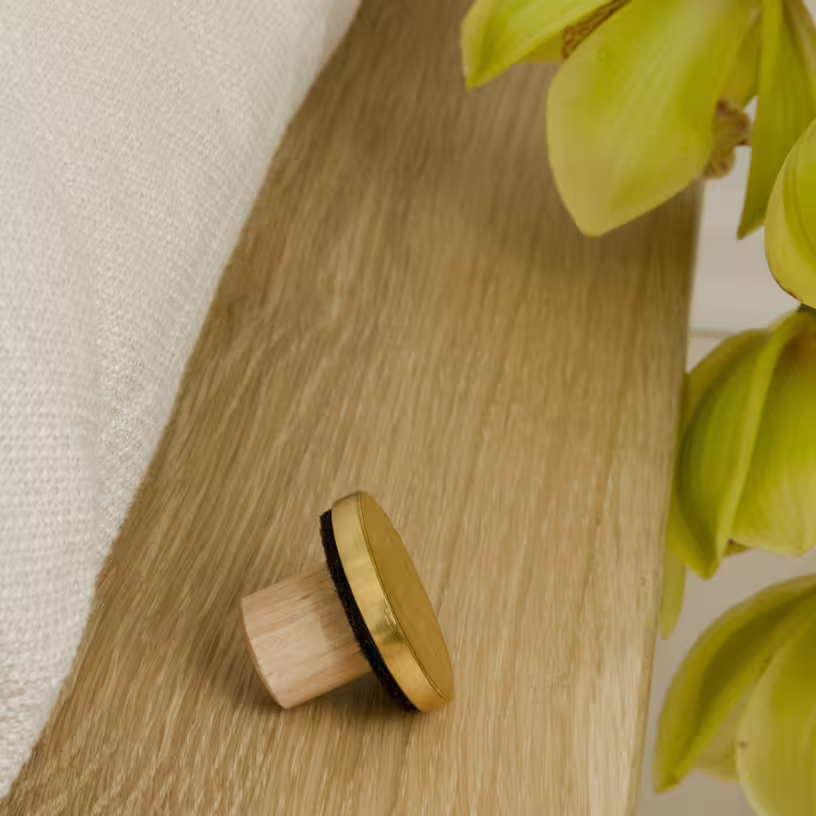 Around - canapé en chêne naturel et tissu marron 231 cm lounge - Vue supplémentaire 2
