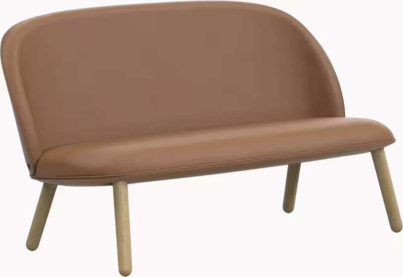 Ace - canapé en cuir brandy et pieds en chêne naturel 145 cm - Vue supplémentaire 2