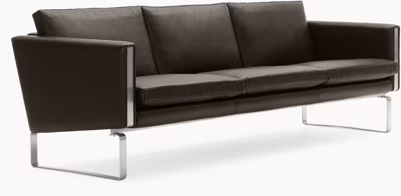 Ch103 - canapé 3 places en cuir thor 306 et pieds en acier inoxydable 219cm - Vue supplémentaire 1