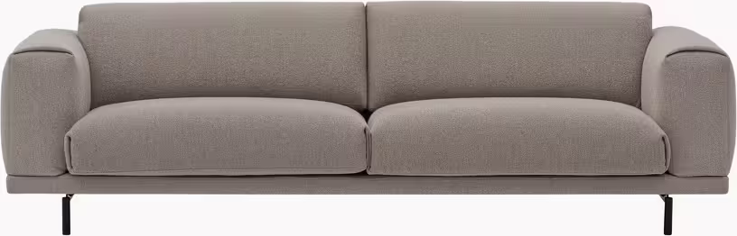 Rest - canapé 3 places en tissu gris beige et pieds en métal noir - Vue supplémentaire 1