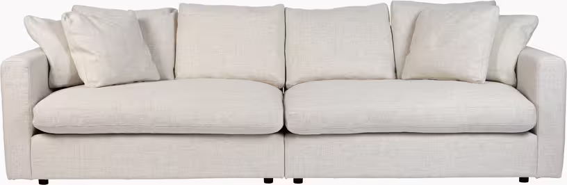 Sense - canapé 3 places en polyester et mélange de lin cream 266cm - Vue supplémentaire 1