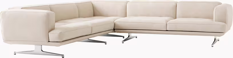 Av41 - canapé d'angle en tissu cifrado 221 et pieds en aluminium poli 280cm inland - Vue supplémentaire 1