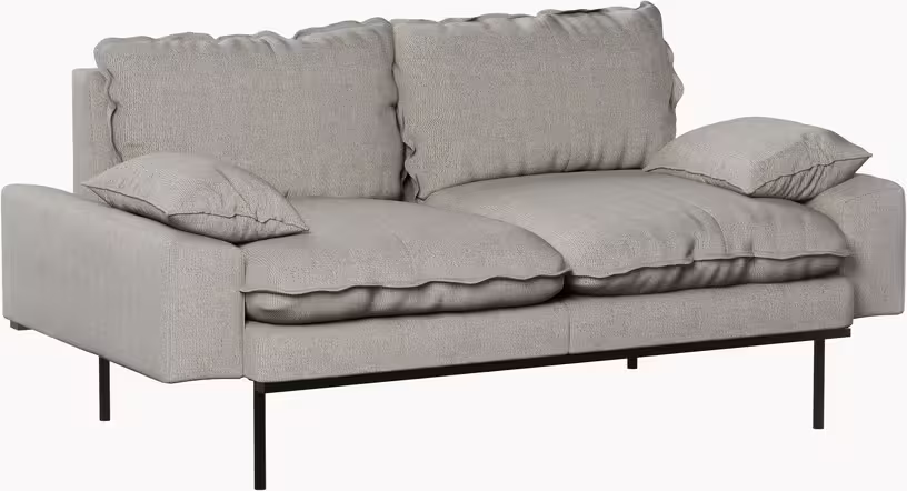 Sneak - canapé 2 places en polyester gris clair 245cm - Vue supplémentaire 1