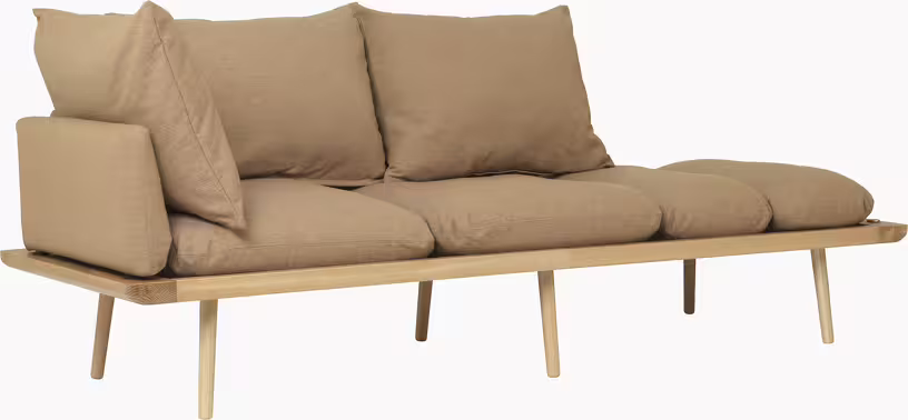 Around - canapé en chêne naturel et tissu marron 231 cm lounge - Vue supplémentaire 1