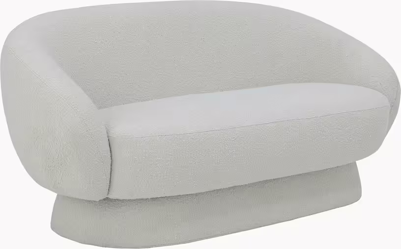 Ted - canapé arrondi en polyester blanc 160 cm - Vue supplémentaire 1