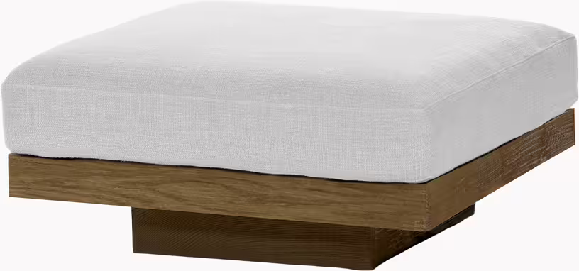 Rudolph - ottoman en bois cognac et aluminium avec coussin blanc cm - Vue supplémentaire 1