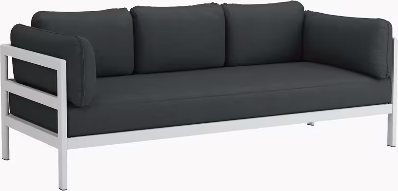 Easy - canapé 3 places en métal gris austral et tissu gris ardoise - Vue supplémentaire 1