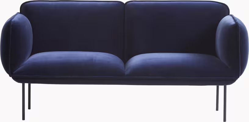 Nakki - canapé 2 places en velours bleu nuit - Vue supplémentaire 1