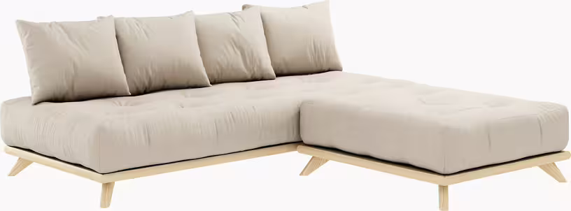 Senza - canapé 2 places en pin et matelas beige 200x90cm - Vue supplémentaire 3