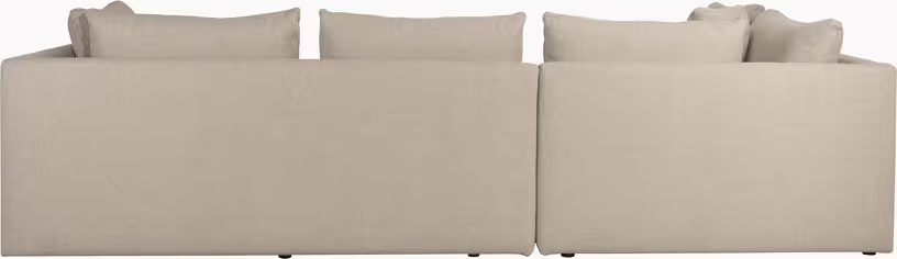 Prosper - canapé d'angle en polyester cappuccino 355cm - Vue supplémentaire 3