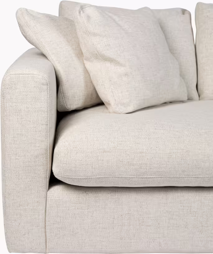 Sense - canapé 3 places en polyester et mélange de lin cream 266cm - Vue supplémentaire 3