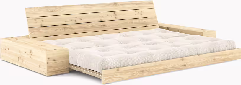Base - canapé convertible avec rangement en pin et matelas ivoire cm - Vue supplémentaire 3