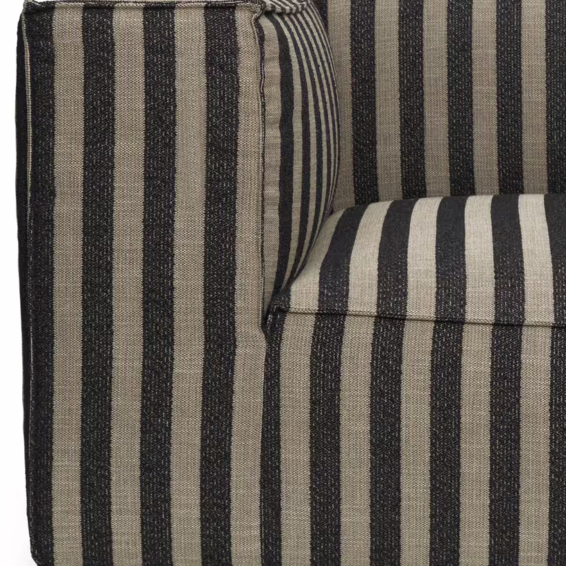 Catena - canapé modulable d'angle gauche en tissu rayé cm - Vue supplémentaire 3