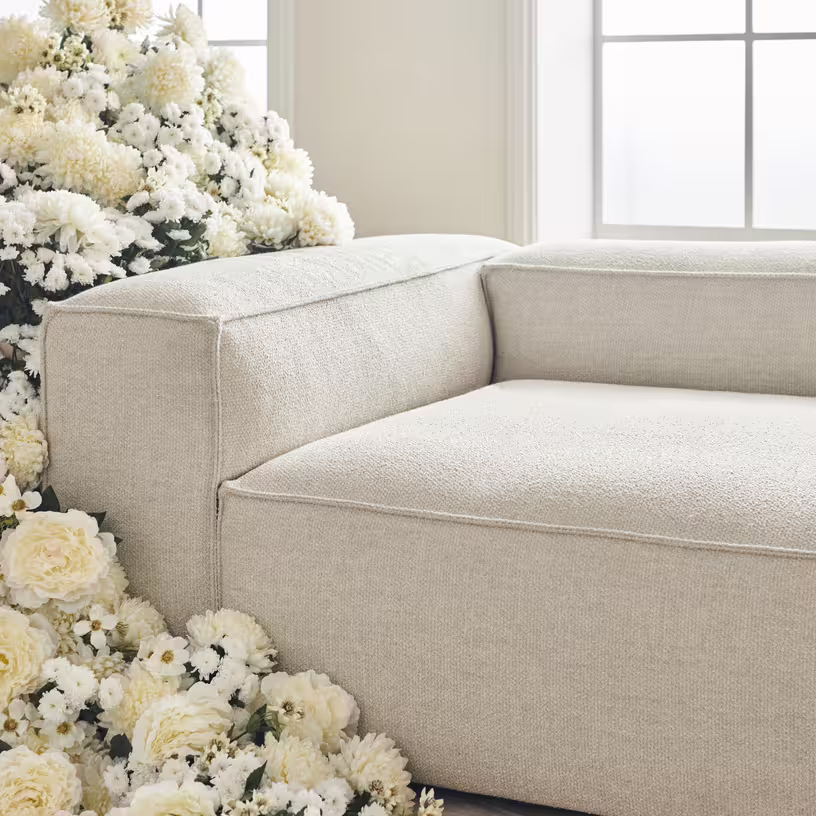 Cosima - canapé modulable en tissu bouclé beige monza - Vue supplémentaire 3