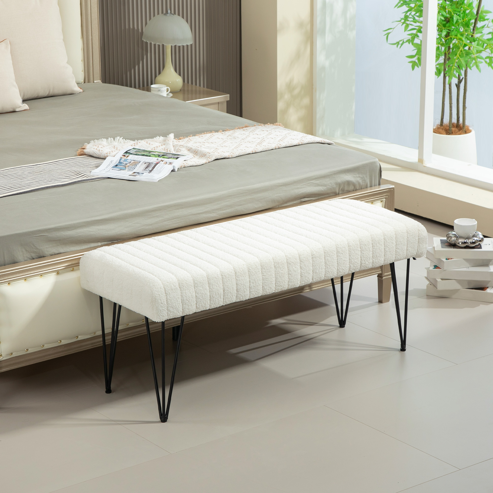 Canapé bouclette Beige
