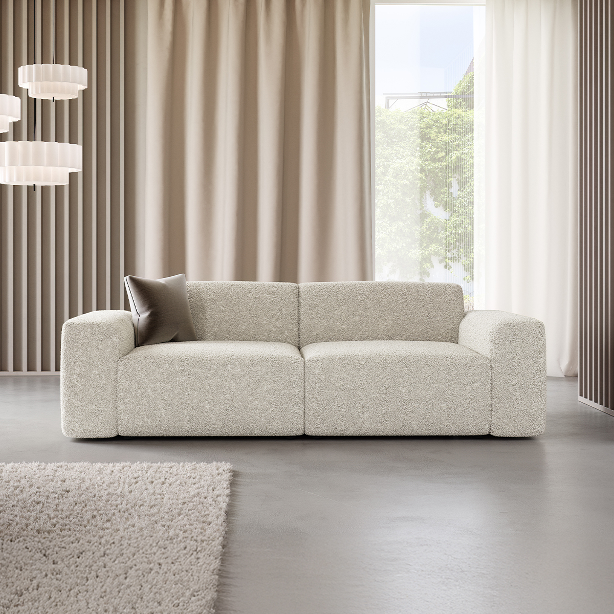 torino - Canapé bouclette Beige