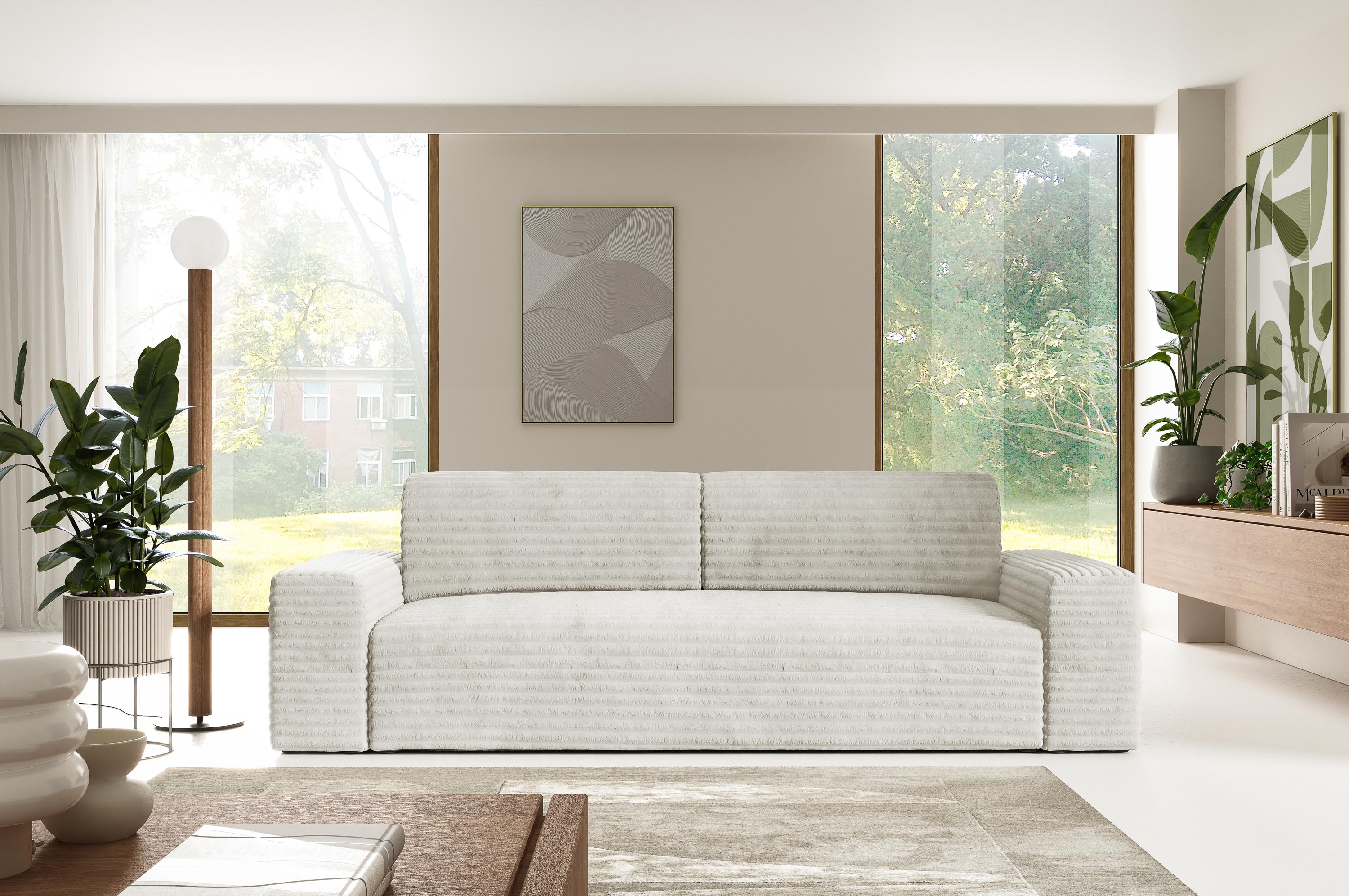 eden - Canapé velours côtelé Beige