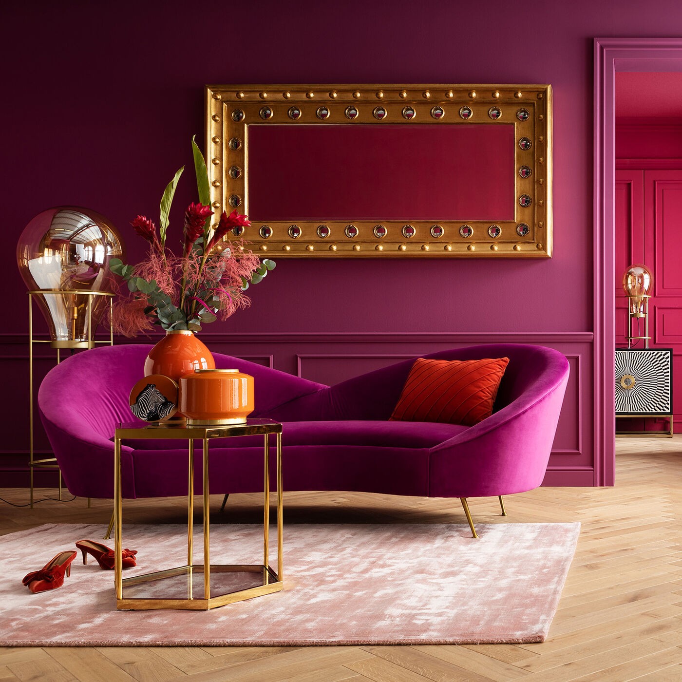 Canapé velours Violet