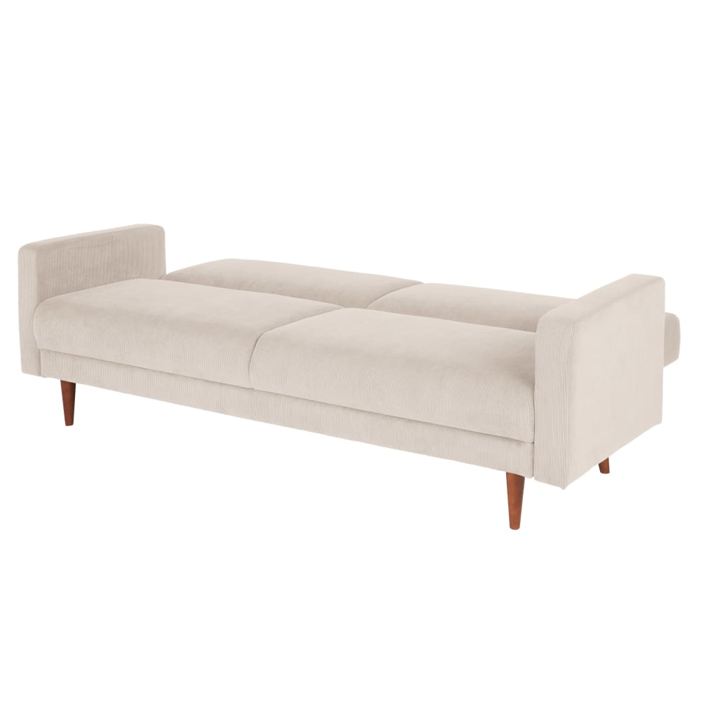 livia - Canapé convertible velours côtelé Beige - Vue supplémentaire 3