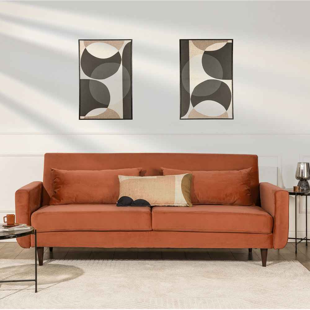 stay - Canapé convertible velours Orange